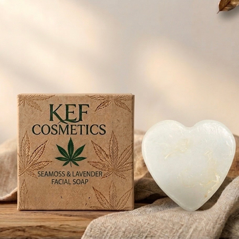 KEF's Seamoss & Lavender Facial Soap for Skin Repair