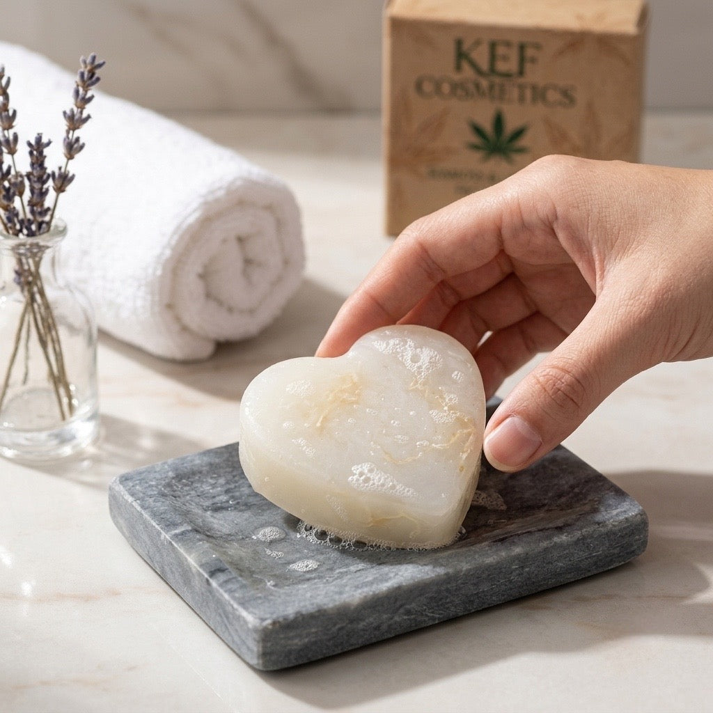 KEF's Seamoss & Lavender Facial Soap for Skin Repair